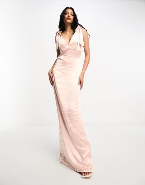 Asos blush outlet pink bridesmaid dresses