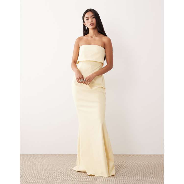 julia crepe maxi bridesmaid dress Julia Strapless Crepe Maxi Bridesmaid Dress