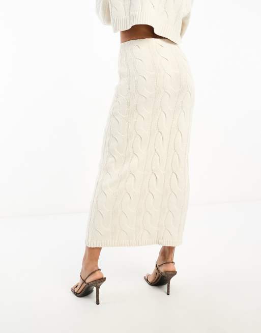 Co ord cable on sale knit midi skirt