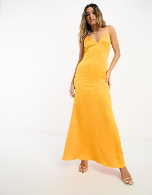 Asos mustard outlet maxi dress