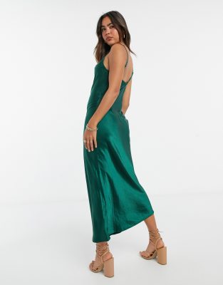 green cami slip dress