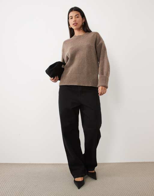 Pretty Lavish Camille knit long sleeve jumper in light brown, 2 of 4