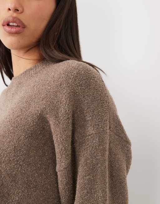 Pretty Lavish Camille knit long sleeve sweater in light brown, 4 of 4