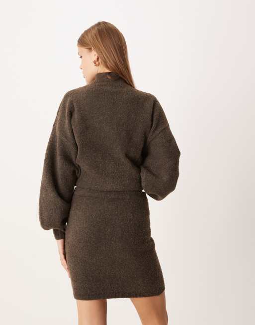 Pretty Lavish Camille knit mini skirt in brown - part of a set, 3 of 5