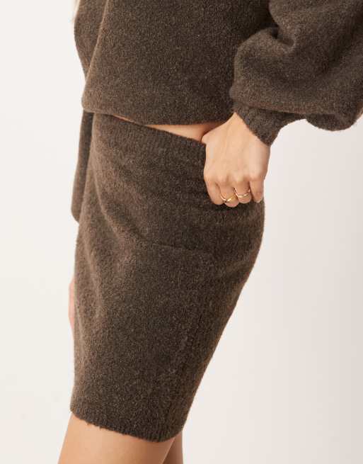 Pretty Lavish Camille knit mini skirt in brown - part of a set, 5 of 5