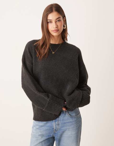 Pretty Lavish – Camille – Oversize-Pullover aus Teddyfleece in Anthrazit - view 1