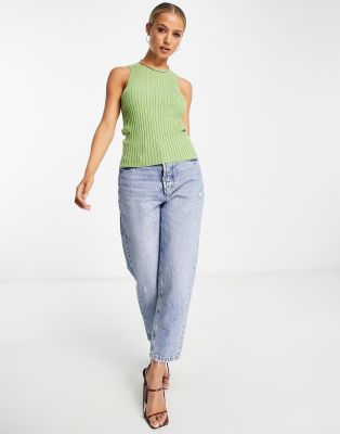 Canotta in maglia verde oliva intrecciata e aperta sul retro - Pretty Lavish T-shirt donna  - immagine1