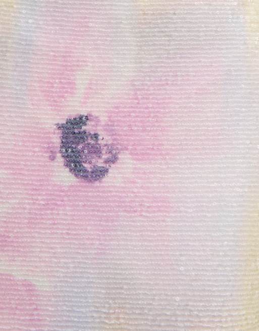 Pretty Lavish – Citrongul, blommig midaxiklänning med paljetter, 3 av 4