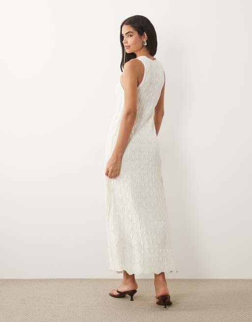 Pretty Lavish - Cleo - Robe longue sans manches en maille - Crème, 4 de 4