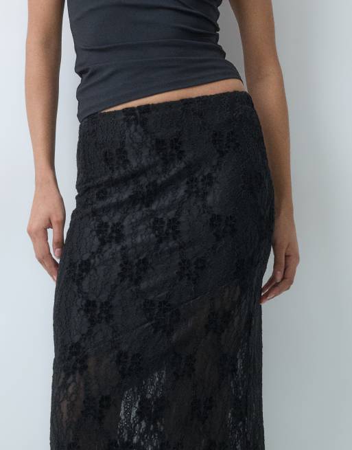 Pretty Lavish - conjunto de falda de encaje negro, 3 de 5