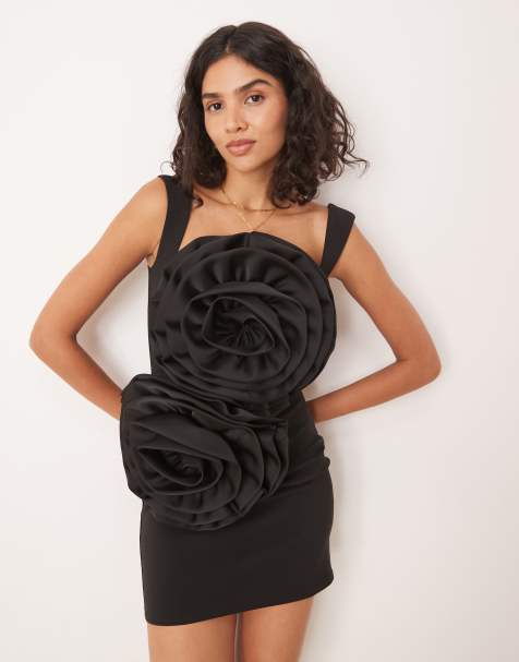 Pretty Lavish corsage mini dress in black - view 1