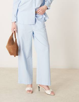 Pretty Lavish Cotton Relaxed Pants In Blue