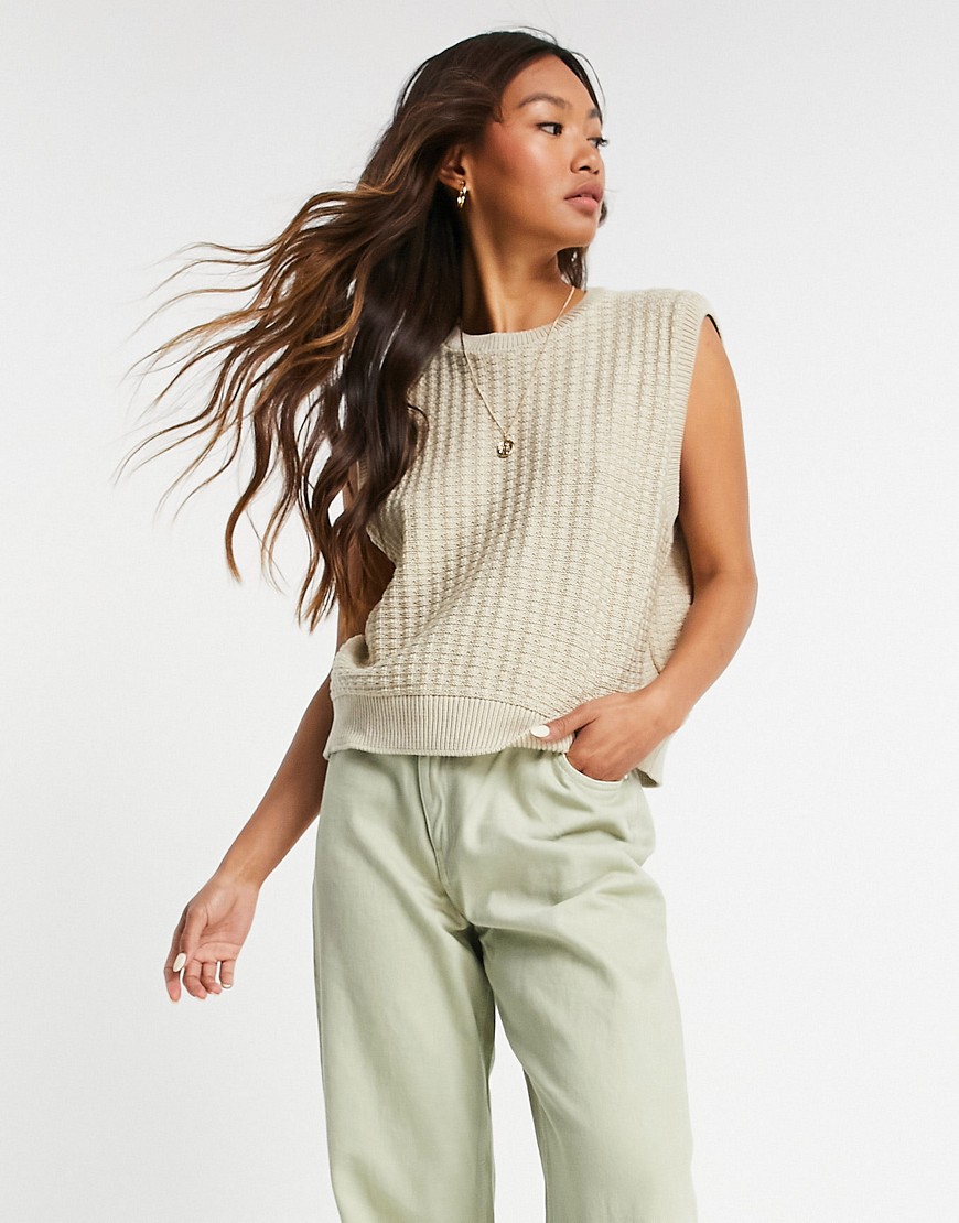 Pretty Lavish crochet crop top in taupe - part of a set-Neutral