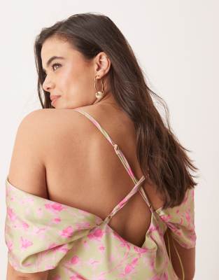 Pretty Lavish Curve Asymmetric Cold Shoulder Maxi Dress-pink In Pink