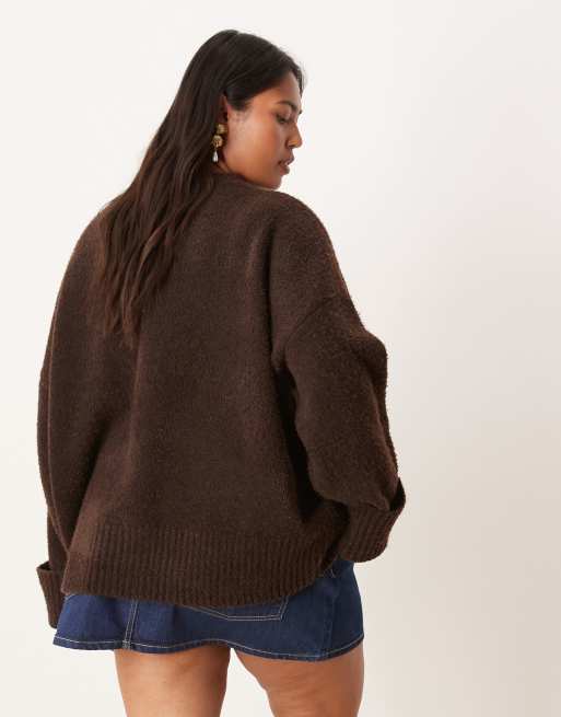 Pretty Lavish Curve - Camille - Maglione marrone cioccolato, 4 di 4