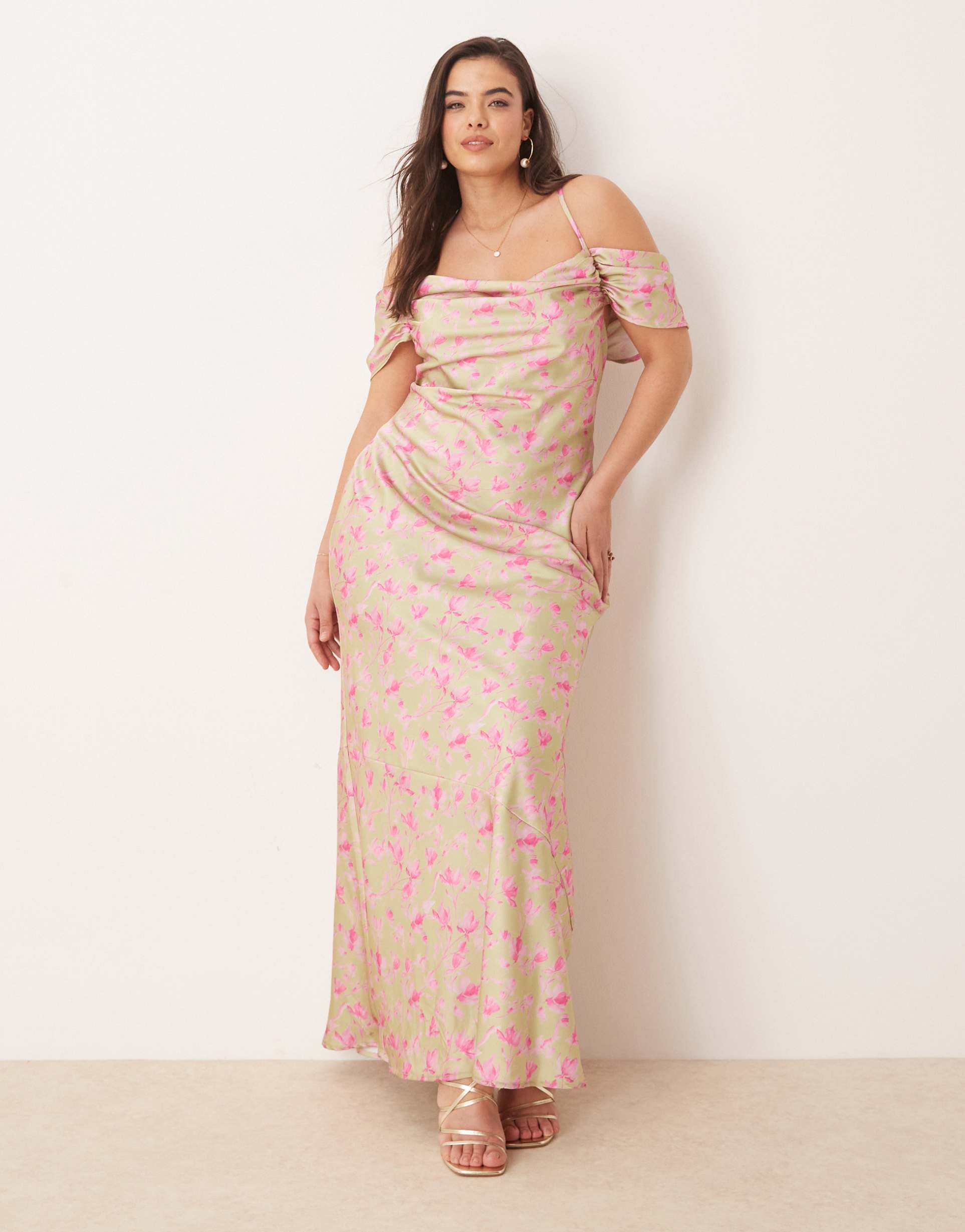 pretty lavish curve cold shoulder maxi dress