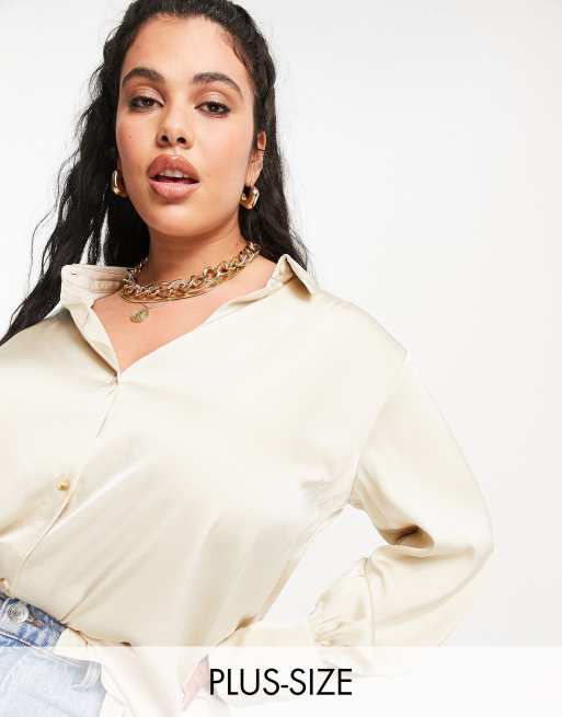 Pretty Lavish Curve - Naomi - Camicia comoda color talpa