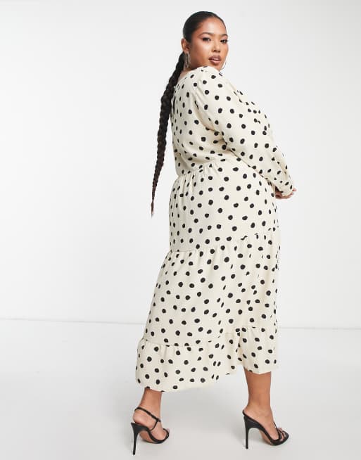 Robe beige a pois noir hot sale