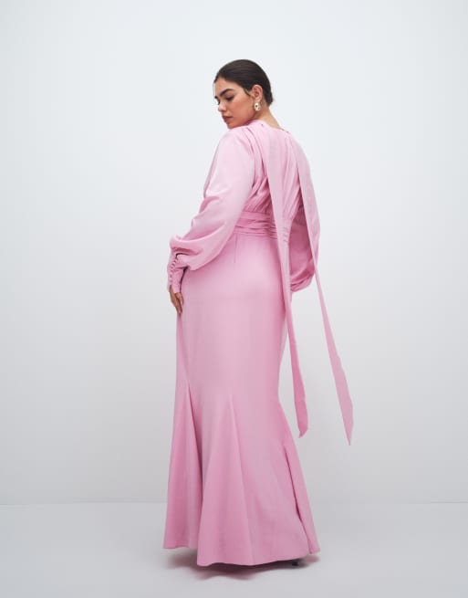 pretty lavish pink dress Pretty Lavish chiffon corsage ruffle maxi dress in pink ditsy floral