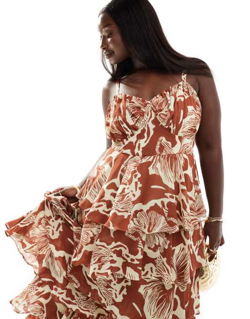 Plus size tiered ruffle dress sale