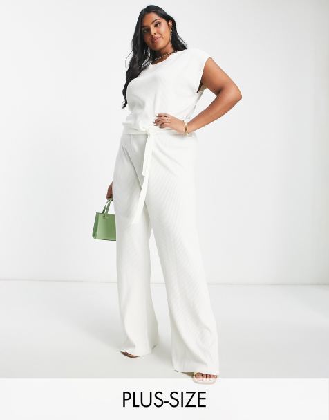 Goddess White Halter Neck Flare Jumpsuit – Club L London - USA