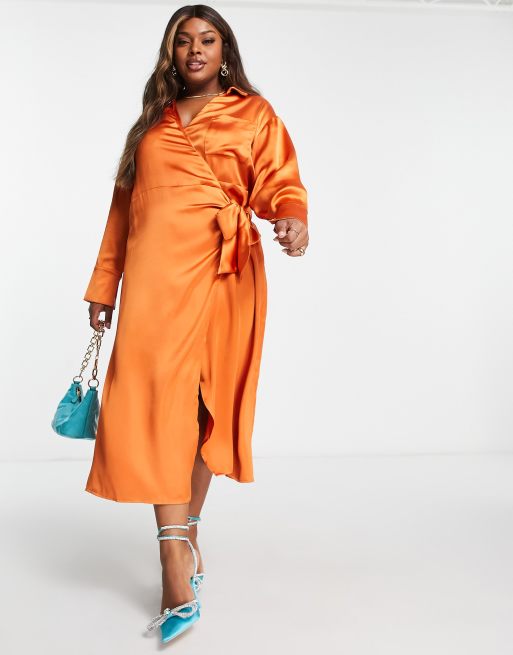 orange maxi shirt dress Evdexr Women's Maxi Dress Linen Cotton Dresses Flowy V Neck Short Sleeve  Solid Colour Retro Shirt Dress Loose Long Baggy Casual Dress with Pockets  Orange L