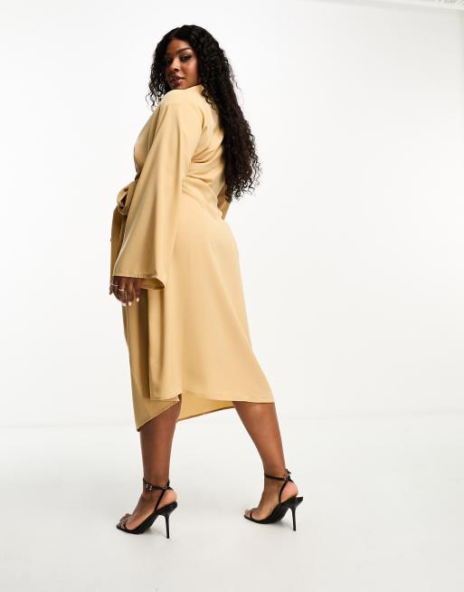 Camel wrap dress best sale