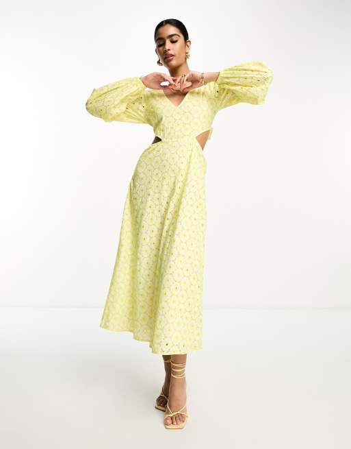 Zara yellow spot clearance dress