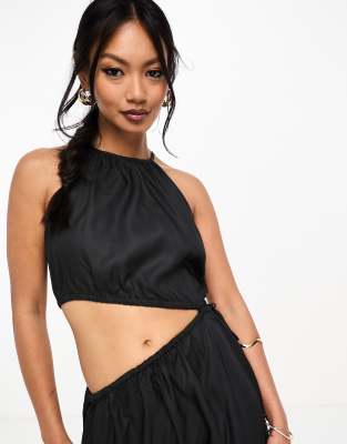 Pretty Lavish cut-out midaxi dress in black | ASOS