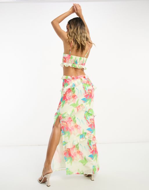 Two piece floral hot sale maxi dress