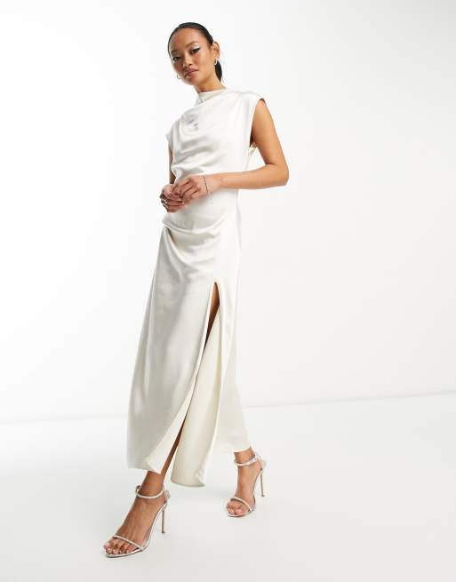 Hailee Satin Trousers - Oyster – Pretty Lavish