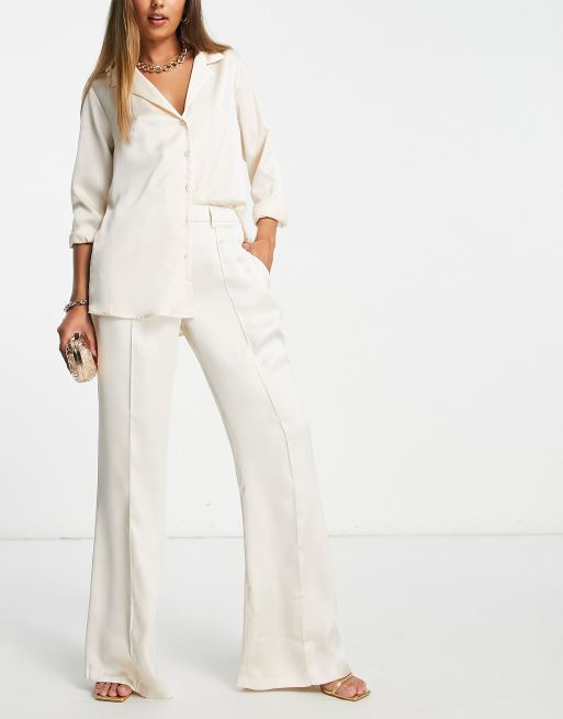 Pretty Lavish - Elegante pantalon in crème, deel van co-ord set