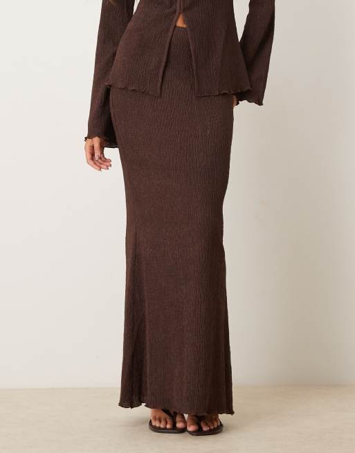 Pretty Lavish Evalina crinkle maxi skirt in brown - part of a set, 2 of 5