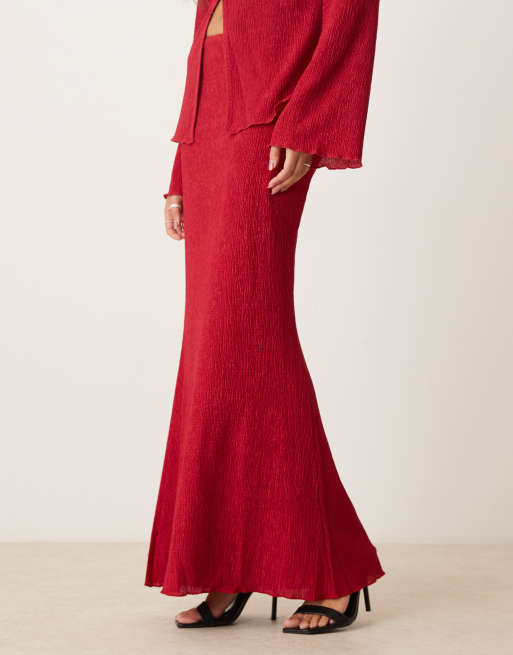 Pretty Lavish Evalina crinkle maxi skirt in red - part of a set, 2 of 5