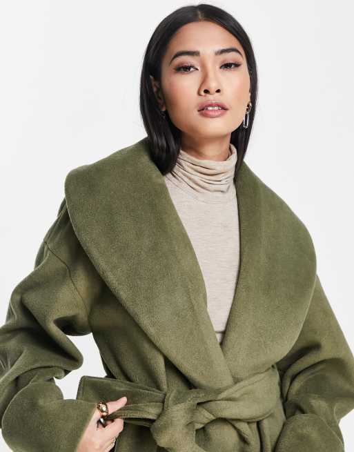 Oversized collar shop wrap coat