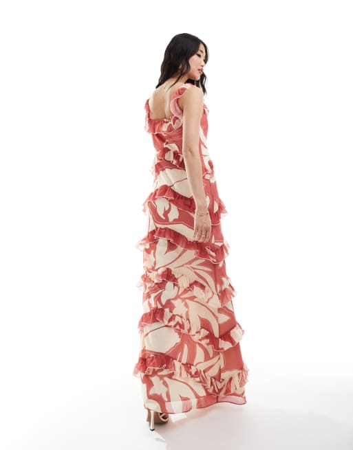 Pretty Lavish exclusive to ASOS Cecile ruffle maxi dress in