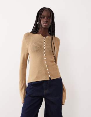 Pretty Lavish - Feinstrick-Cardigan in Neutral