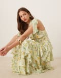 [Pretty Lavish] Pretty Lavish Fiore tie ruffle maxi dress in sage floral-Green 6 Sage floral