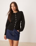 [Pretty Lavish] Pretty Lavish fitted knit top in black L BLACK