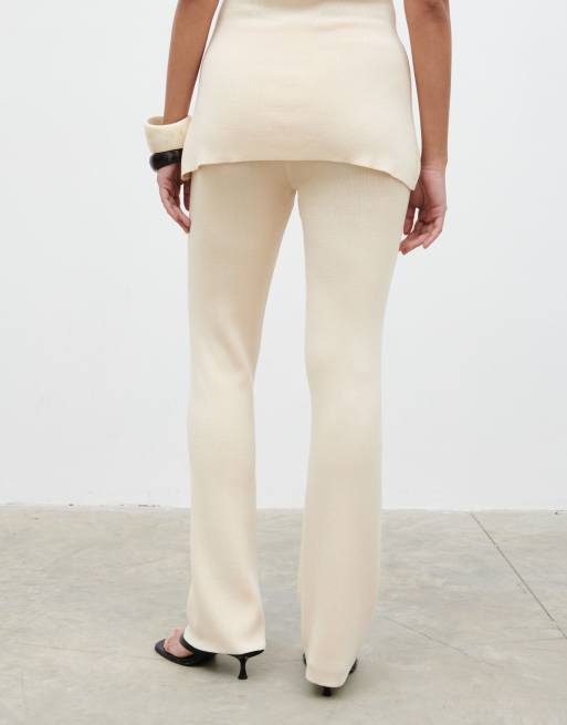 Pretty Lavish - Gebreide broek in crème, deel van co-ord set, 4 van 4