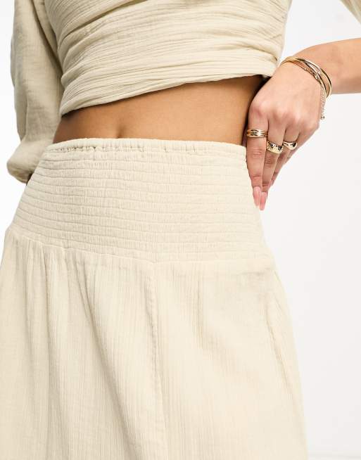 Pretty Lavish - Gerimpelde maxi rok in stone, deel van co-ord set, 3 van 4