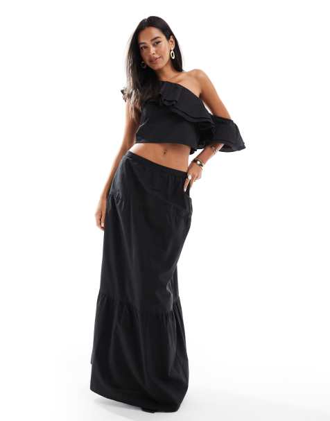 Pretty Lavish - Gonna lunga nera a balze in coordinato - view 1