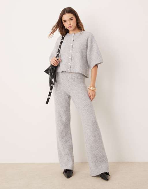 Pretty Lavish – Grå, ribbstickad topp, del av set, 3 av 4