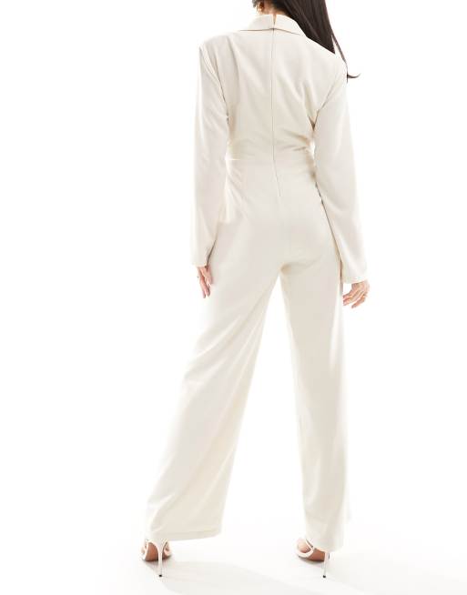 Pretty Lavish – Gräddvit, figursydd jumpsuit, 2 av 4