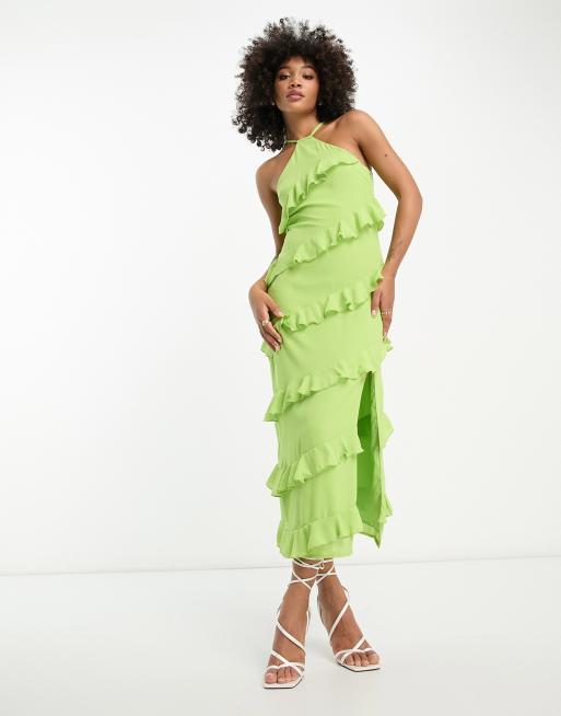 Night Addict Baddie Oversized T-Shirt Dress in Lime-Green - ASOS Outlet