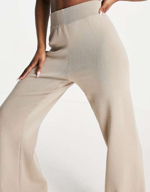 Pretty Lavish Hayden knitted co-ord trousers in beige, 3 of 4