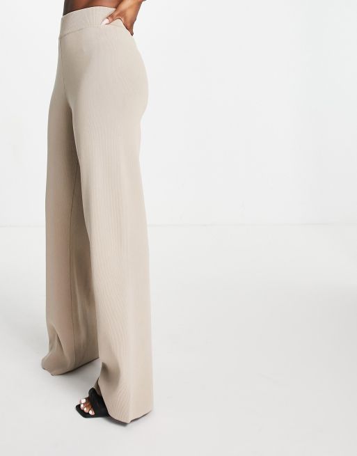 Pretty Lavish Hayden knitted co-ord trousers in beige, 4 of 4