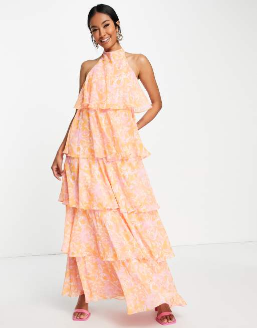 High neck backless outlet maxi dress