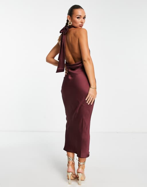 Plum 2025 satin dress