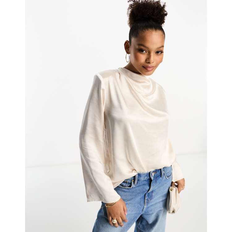 Pretty Lavish Jayda blouse in oyster | ASOS